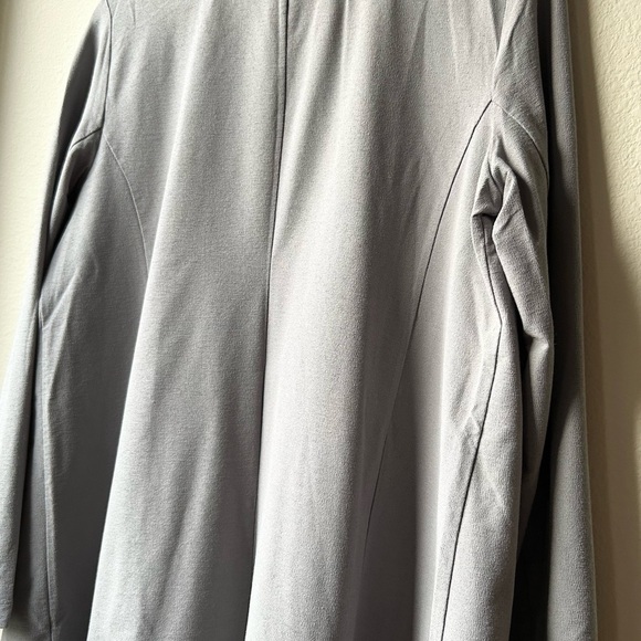 Eileen Fisher Zinc Grey Gray Lightweight Washable Stretch Crepe Long Jacket Sz M - Picture 10 of 14